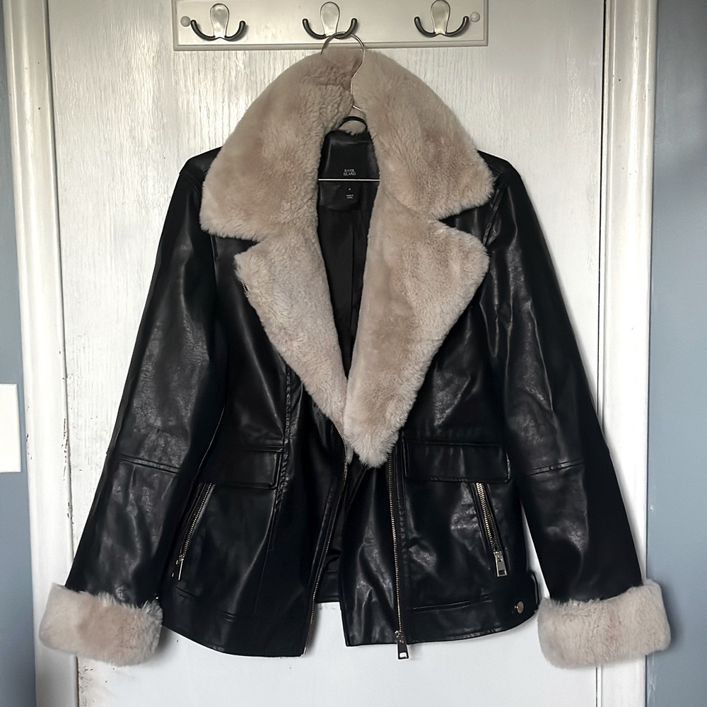 fake fur leather jacket